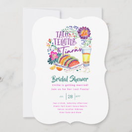 Invitación Tacos Tequilas Tiaras Última Ducha Bridal Fiesta