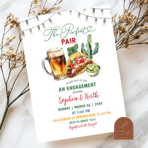 Invitación Tacos y Breve Perfect Pair Engagement Party