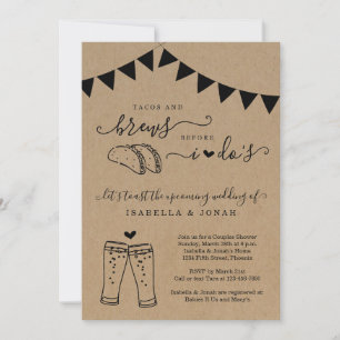 Invitación Tacos y breves antes de la ducha nupcial de mis pa