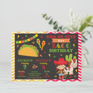 Invitación Tacos y cumpleaños conjunto de vaquera   Fiesta de