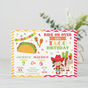 Invitación Tacos y cumpleaños conjunto de vaquera Fiesta de