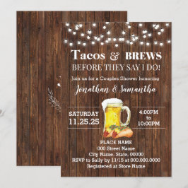 Invitación Tacos y se frenan antes de que duerma de parejas d
