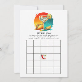 Invitación Tacos y Tequila Fiesta Juego de Bingo para Fiesta 