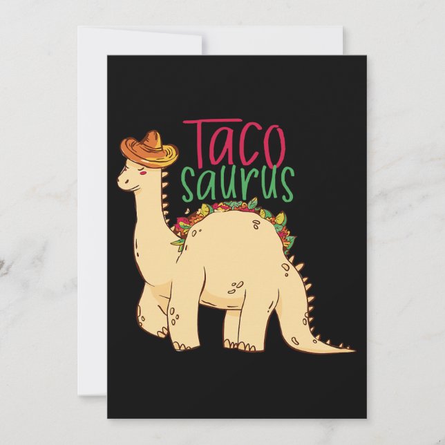 Invitación Tacosaurus Funny Cinco de Mayo Taco Dinosaur Lover (Anverso)