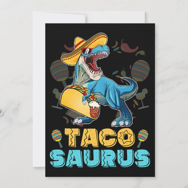 Invitación Tacosaurus Shirt Kid Taco Cinco de Mayo Niño Dinos (Anverso)