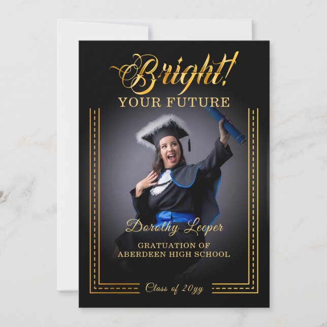 Invitación Tacto dorado Ilumina tu futuro. (Anverso)