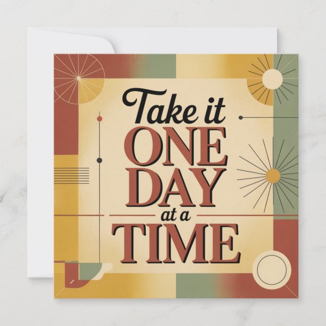 Invitación Take It One Day At A Time (Anverso)