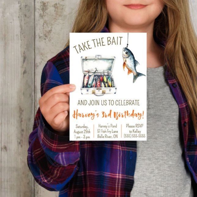 Invitación Take the Bait, Fishing Themed Birthday Party (Subido por el creador)