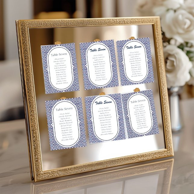 Invitación Talavera azul Boda español número de tabla (Subido por el creador)