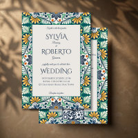 Talavera mexicana Azulejo elegante boda con RSVP