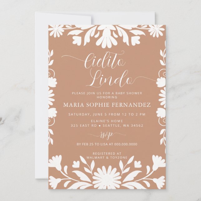 Invitación Talavera mexicana Boho Cielito Lindo Baby Shower (Anverso)