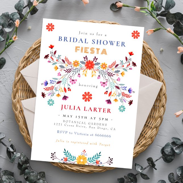 Invitación Talavera mexicana Floral Fiesta Bridal Ducha (Subido por el creador)