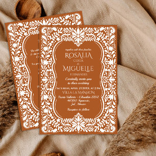 Invitación Talavera terracota boda mexicana