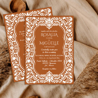 Invitación Talavera terracota boda mexicana