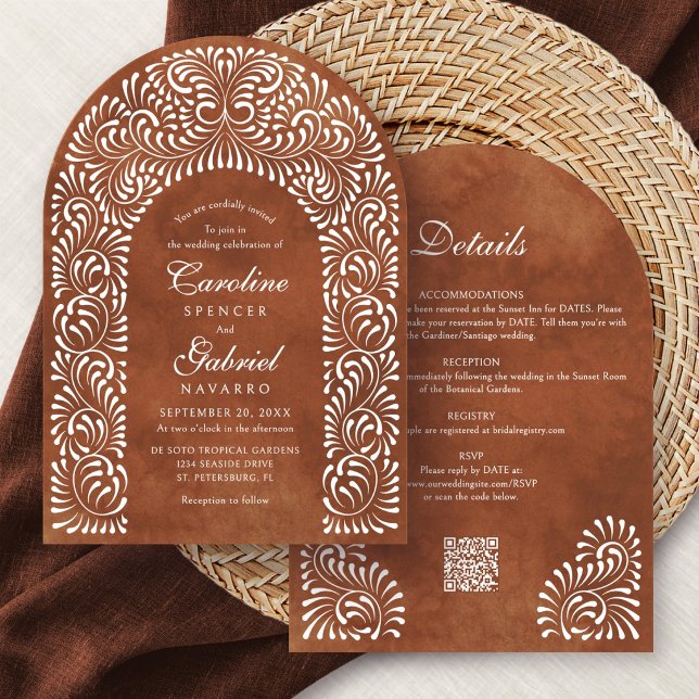 Invitación Talavera Terracota Código QR Boda Fiesta (Subido por el creador)