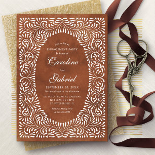 Invitación Talavera Terracota Fiesta de Compromiso Mexicana