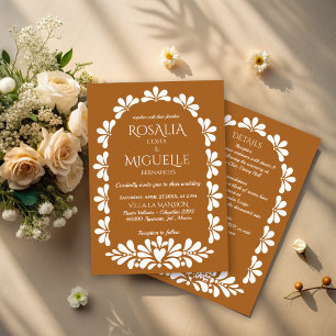 Invitación Talavera terracotta boho arco boda mexicano