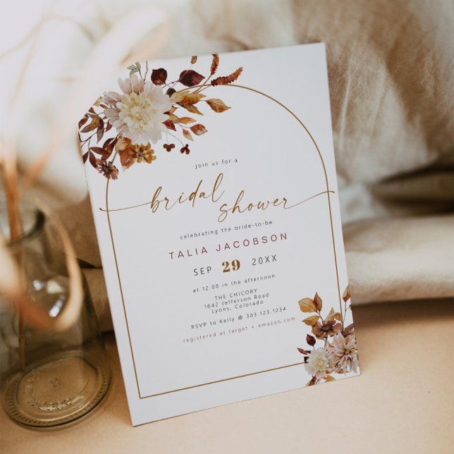 Invitación TALIA Bohemia Terracota Rubor Arch Bridal Shower (Subido por el creador)