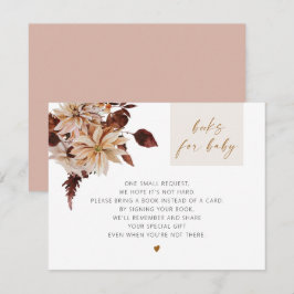 Invitación TALIA Bohemias Terracota Libros Florales para Bebé