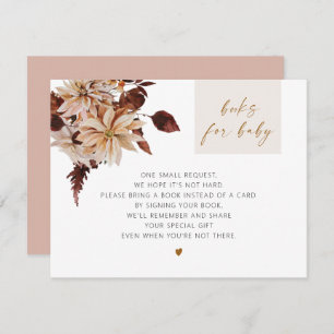 Invitación TALIA Bohemias Terracota Libros Florales para Bebé