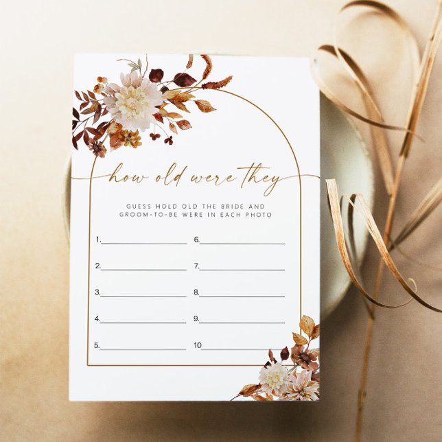 Invitación TALIA Boho Dry Floral Cuán Viejos Eran Los Juegos (Subido por el creador)