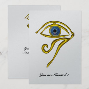 Invitación TALISMAN AZUL,papel metálico plateado