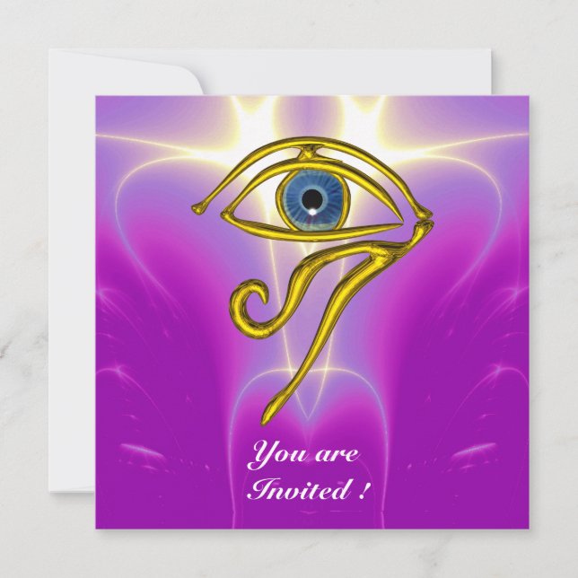 Invitación TALISMAN AZUL, violeta rosa morado blanco (Anverso)