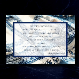 Invitación Talit de acuarela para Bar Mitzvah 2