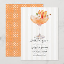 Talk Thirty to Me Peach Martini Cumpleaños 30
