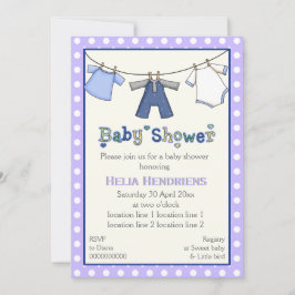 Invitación Talla de ropa de bebé ducha personalizada