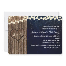 Invitación tallada árbol rústico de la boda de la