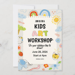 Invitación Taller de arte infantil fiesta de arte infantil