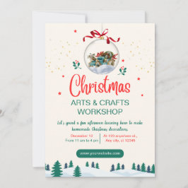 Invitación Taller de artesanías de Navidades modernos de colo