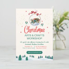 Invitación Taller de artesanías de Navidades modernos de colo