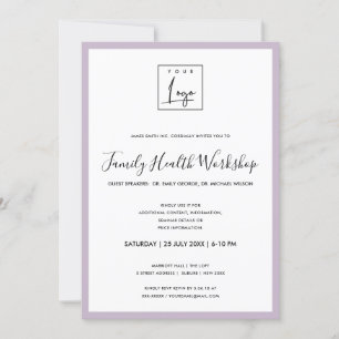 INVITACIÓN TALLER DE EVENTO DE LOGOTIPO DE LILAC LAVANDA SIMP