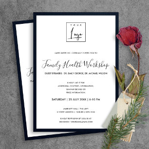 INVITACIÓN TALLER DE EVENTO DE SEDA DE TERCIOPELO AZUL MARINO