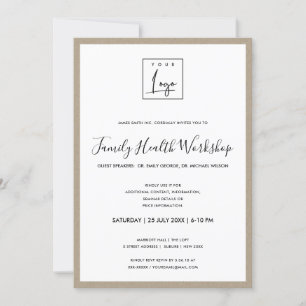INVITACIÓN TALLER DE EVENTO DE TEXTURA RÚSTICA DE TU LOGO