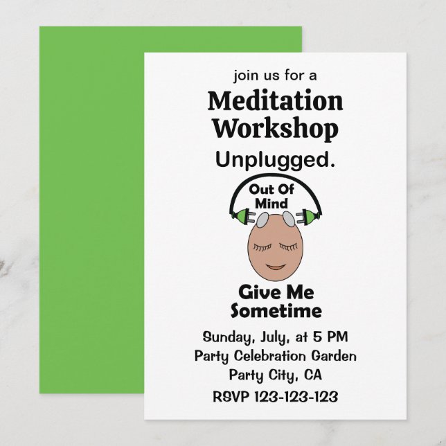 Invitación Taller de Meditación Desconectada de la Mente (Anverso / Reverso)
