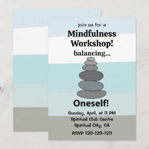 Invitación Taller de Mindfulness de Apilamiento de Piedras y