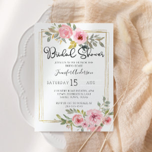 Invitación Taller de Novia Rosa Lush Acuarela