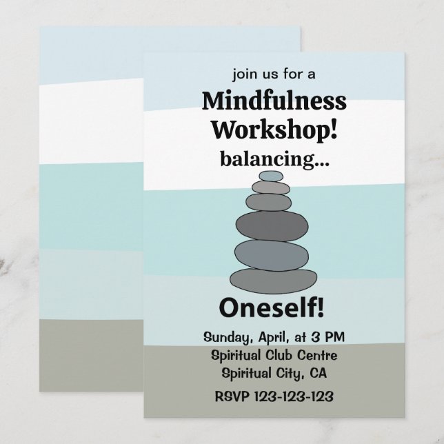Invitación Taller de reflexión sobre la piedra de equilibrio  (Anverso / Reverso)
