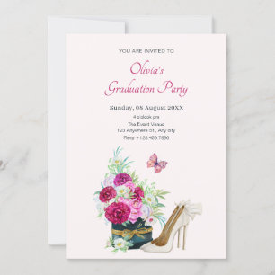Invitación Talones de ramo florales Graduación