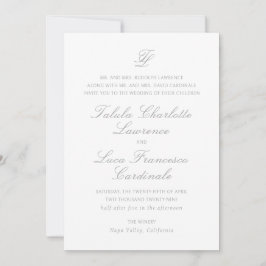 Invitación Talula Gray Elegant Wedding