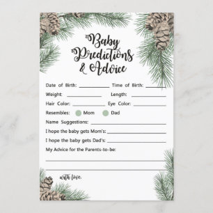 Invitación Tamaño de Rótulo Baby Shower Pinecone de Invierno