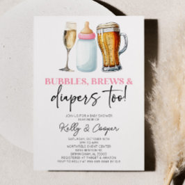 Invitación ¡También se producen burbujas rosas y pañales! Bab