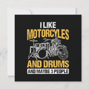 Invitación Tambores De Tambor Me Gustan Las Motocicletas Y Lo