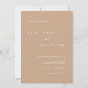 Invitación Tan Bohemian Rustic Modern Boda simple