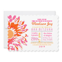 Invitación TAN BONITA de Mitzvah del palo de la