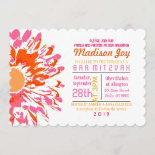 Invitación TAN BONITA de Mitzvah del palo de la