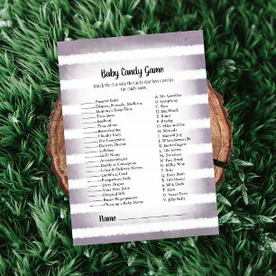 Invitación Tan Bunny Purple Baby Candy Juego de Baby Shower